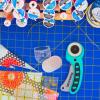 image45mm Rotary Cutter Tool 5 Extra Blades Included  Soft Handle Stainless Steel  For Quilting ampamp Cutting Fabric Paper Leather and More