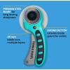 image45mm Rotary Cutter Tool 5 Extra Blades Included  Soft Handle Stainless Steel  For Quilting ampamp Cutting Fabric Paper Leather and More