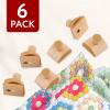 imageImpresa 6 Pack Quilt Wall Hangers to Showcase Your Work  Extra Wide Strong Grip Tapestry Hangers for Walls  Easy to Install Quilt Hanger Clips with Hardware Included  Stylish Wooden