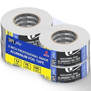image2 Pack Professional Grade Aluminum Foil Tape  2 Inch by 210 Feet 70 Yards  Insulation Tape for HVAC Sealing Patching Hot ampamp Cold Air Ducts Metal Repair and Much More4 Pack