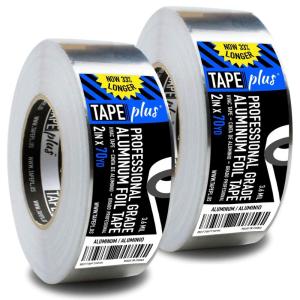 image2 Pack Professional Grade Aluminum Foil Tape  2 Inch by 210 Feet 70 Yards  Insulation Tape for HVAC Sealing Patching Hot ampamp Cold Air Ducts Metal Repair and Much More2 Pack