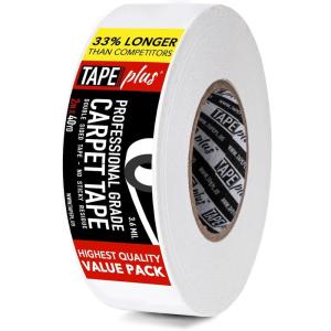 imageCarpet Tape for Area Rugs  2 in x 40 yd White  DoubleSided Tape with Adhesive Grip for Hardwood Floors ampamp Carpets  ResidueFree Easy Peel Backing2 Inch x 40 Yards