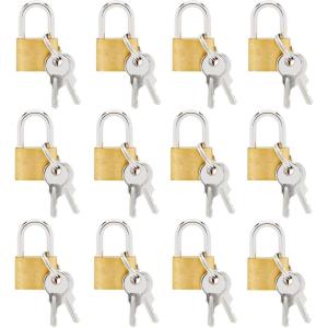 imageJuvale 12 Pack 12inch Small Luggage Locks with Keys  Mini Padlocks for Locker Suitcase and Gym  Locks for Luggage07 x 12 x 025 Inches