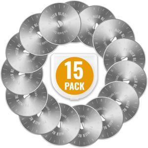 image45 mm Rotary Cutter blades  Fabric Cutting Wheel Compatible with Fiskars Olfa Martelli Blades and More  Fabric Cutter Wheel 15 Pack45m