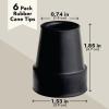 image6 Pack Replacement Rubber Cane Tips for Canes Walking Sticks Walkers Black 34 Inch Tip