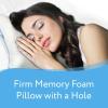 imageImpresa Firm Memory Foam Pillow with Ear Hole  14 x 19 in  Includes 2 Washable Pillowcases  NonAdjustable for Pressure ampamp Pain Relief PostSurgery