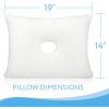 imageImpresa Firm Memory Foam Pillow with Ear Hole  14 x 19 in  Includes 2 Washable Pillowcases  NonAdjustable for Pressure ampamp Pain Relief PostSurgery