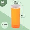 imageJuvale 50 Pack Empty Pill Bottles with Caps for Prescription Medication 20Dram Plastic Medicine Containers Orange  Medicine Bottle  Plastic Vials with Caps6 Dram