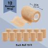 imageJuvale Elastic Bandage Wrap SelfAdherent Cohesive Tape 6 Rolls  Elastic Cohesive Tape with Stretchable Support  Breathable Vet Wrap for Wrist Swelling Sports Tattoo 4 in x 5 Yds3 Inch x 5 Yards