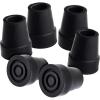 image6 Pack Replacement Rubber Cane Tips for Canes Walking Sticks Walkers Black 34 Inch Tip
