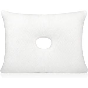 imageImpresa Firm Memory Foam Pillow with Ear Hole  14 x 19 in  Includes 2 Washable Pillowcases  NonAdjustable for Pressure ampamp Pain Relief PostSurgery