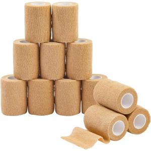 imageJuvale Elastic Bandage Wrap SelfAdherent Cohesive Tape 6 Rolls  Elastic Cohesive Tape with Stretchable Support  Breathable Vet Wrap for Wrist Swelling Sports Tattoo 4 in x 5 Yds3 Inch x 5 Yards