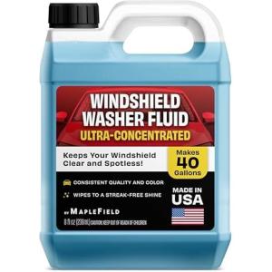 imageMaplefield  Windshield Washer Fluid Concentrate  AllSeason StreakFree Car Window Cleaner  8 fl oz Makes 40 Gallons  Easy Capful Measurement