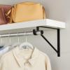 imageOkuna Outpost Shelving Brackets with Rod Holder for Closet Shelves  4 Pack Black Metal 125 x 1 x 95 in  Clothes Bar Bracket ampamp Rod Support for Closet StorageBlack