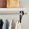 imageOkuna Outpost Shelving Brackets with Rod Holder for Closet Shelves  4 Pack Black Metal 125 x 1 x 95 in  Clothes Bar Bracket ampamp Rod Support for Closet StorageBlack