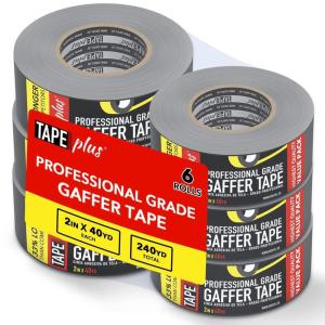 imageElectrical Tape ampamp Gaffer Cloth Adhesive  2 in x 40 yd Black 4 Pack  Waterproof NonReflective for Stage Cable Management Floor Tape ampamp Bookbinding6