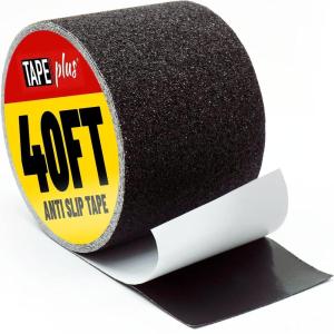 imageGrip Tape for Stairs  4 in x 40 ft Black  80Grit Waterproof Traction Tape for Indoor ampamp Outdoor Steps  Tread ampamp Traction Strips for Steps