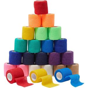 imageJuvale Self Adherent Bandage Wrap  2 in x 5 yd 24 Rolls Multicolor  Elastic Cohesive Adhesive Bandage for Tattoo Grip ampamp Sport Tape Vet Wrap ampamp Wrist SupportMulticoloured