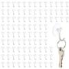 imageJuvale Mini Clear Suction Cup Hooks  ToolFree Installation ampamp Removal with Mini Suction Hooks  Durable Waterproof PVC Design with Plastic Hangers  019 in 30 mm Pack of 100 Clear