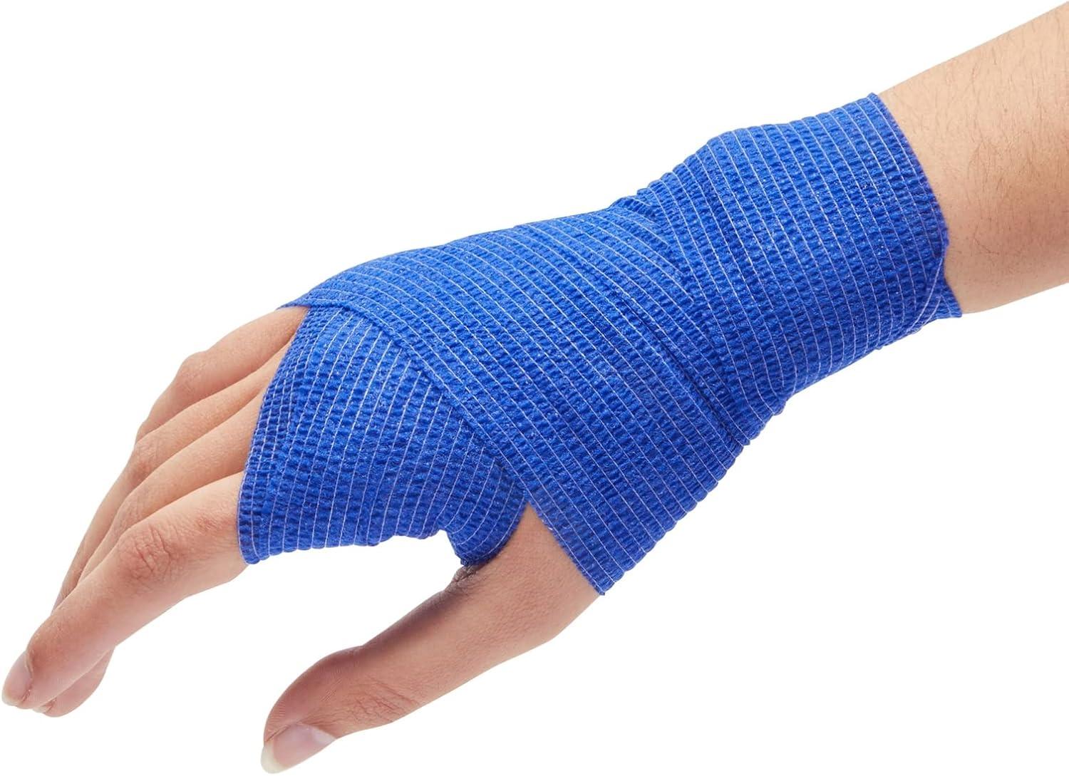 imageJuvale SelfAdherent Cohesive Bandage Wrap  Vet Tape for Horses ampamp Dogs  Sprain ampamp Strain Relief Elastic Bandage Wrap  Breathable ampamp TearbyHand Colored Roll Gauze  4 in x 5 yd Pack of 124 Inch x 5 Yards Pack of 2