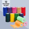 imageJuvale SelfAdherent Cohesive Bandage Wrap  Vet Tape for Horses ampamp Dogs  Sprain ampamp Strain Relief Elastic Bandage Wrap  Breathable ampamp TearbyHand Colored Roll Gauze  4 in x 5 yd Pack of 124 Inch x 5 Yards