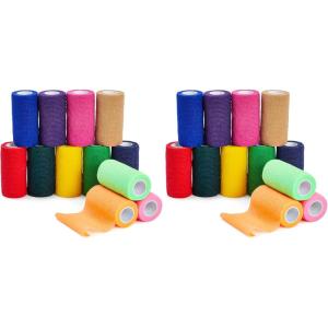 imageJuvale SelfAdherent Cohesive Bandage Wrap  Vet Tape for Horses ampamp Dogs  Sprain ampamp Strain Relief Elastic Bandage Wrap  Breathable ampamp TearbyHand Colored Roll Gauze  4 in x 5 yd Pack of 124 Inch x 5 Yards Pack of 2