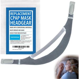 imageImpresa Replacement CPAP Mask Strap  Compatible with Philips Respironics DreamWear ampamp ResMed AirFit N30i Headgear ampamp P30i Headgear  Adjustable Stretchy Fabric ampamp Foam Mask Strap  LeakFree Fit
