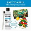imageIMPRESA Liquid Zinc Flux for Stained Glass Supplies  8 Oz Bottle  WaterSoluble Formula ampamp Brush Included  Compatible with Copper Zinc ampamp Lead Foil for Stained Glass Soldering