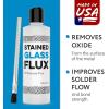 imageIMPRESA Liquid Zinc Flux for Stained Glass Supplies  8 Oz Bottle  WaterSoluble Formula ampamp Brush Included  Compatible with Copper Zinc ampamp Lead Foil for Stained Glass Soldering