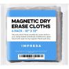 imageIMPRESA Magnetic Microfiber Dry Erase Cloth Erasers  10 in x 10 in Pack of 4 White  StreakFree Whiteboard Eraser  Strong Magnetic Grip Dry Erase Board Cleaner  MachineStitched Microfiber Cloth
