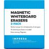 imageImpresa Magnetic Eraser  Pack of 2 Blue ampamp Green Magnet for Dry Erase Board  Microfiber Whiteboard Eraser Cloths with Ergonomic EVA Handle  StreakFree Cleaning on Glass Whiteboards