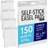 imageIMPRESA Sticky Easel Pads  Strong Adhesive for Office Supplies  Portable for Flip Chart Easels  Heavyweight White Surface for Art Supplies  25 x 30 in White Pack of 5 150 Sheets