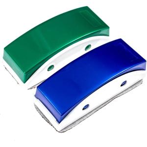 imageImpresa Magnetic Eraser  Pack of 2 Blue ampamp Green Magnet for Dry Erase Board  Microfiber Whiteboard Eraser Cloths with Ergonomic EVA Handle  StreakFree Cleaning on Glass Whiteboards
