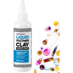 imageImpresa Translucent Liquid Polymer Clay  4 oz Chocolate ampamp Glossy  Waterproof Oven Bake Clay for Jewelry ampamp Mixed Media