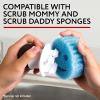 imageImpresa Dish Mommy Wand Palm Holder  Compatible with Scrub Mommy ampamp Scrub Daddy Sponges  Refillable Silicone Pads  Ergonomic Grip for Handheld Silicone Dish Sponge  GrayWhite Pack of 2