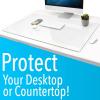 imageIMPRESA Tempered Glass Desk Mat  ScratchResistant Clear Desk Mat  Clear Table Cover Protector for Table Top  DryErase Desktop Surface for Notes ampamp Photos  20 x 36 in Transparent20 x 36 Inch