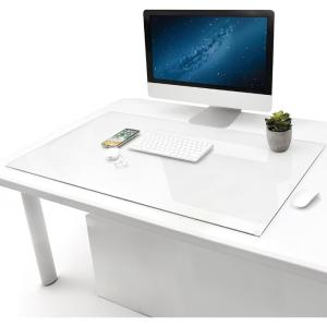 imageIMPRESA Tempered Glass Desk Mat  ScratchResistant Clear Desk Mat  Clear Table Cover Protector for Table Top  DryErase Desktop Surface for Notes ampamp Photos  20 x 36 in Transparent20 x 36 Inch