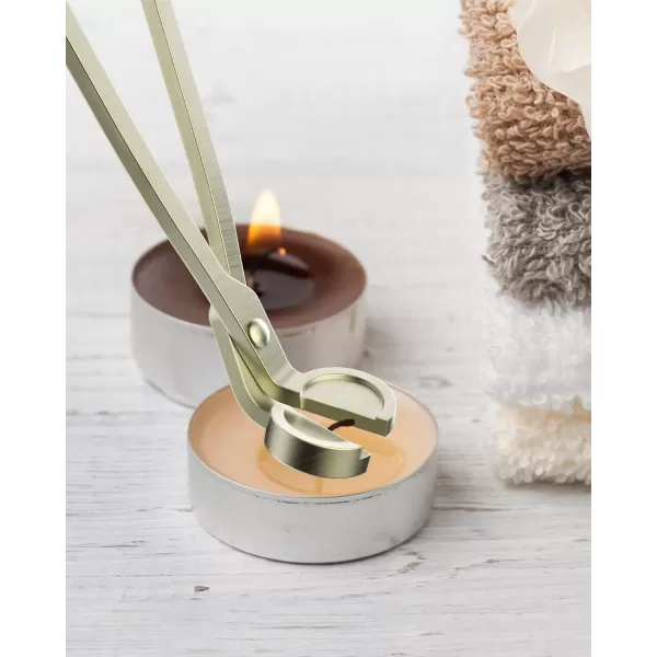 imageRONXS 3 in 1 Candle Wick Trimmer Set Candle Accessory Wick Cutter Candle Snuffer Extinguisher Candle Wick Dipper with Gift Package for Candle Lovers SilverBbronze