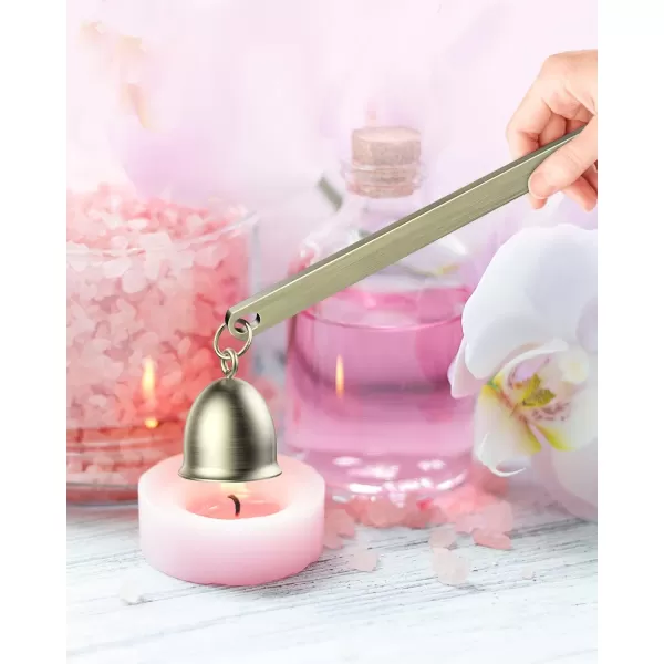 imageRONXS 3 in 1 Candle Wick Trimmer Set Candle Accessory Wick Cutter Candle Snuffer Extinguisher Candle Wick Dipper with Gift Package for Candle Lovers SilverBbronze