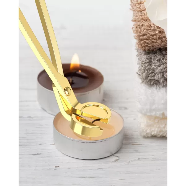imageRONXS 3 in 1 Candle Wick Trimmer Set Candle Accessory Wick Cutter Candle Snuffer Extinguisher Candle Wick Dipper with Gift Package for Candle Lovers SilverEgold