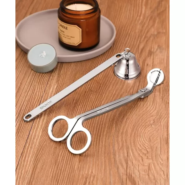 imageRONXS 3 in 1 Candle Wick Trimmer Set Candle Accessory Wick Cutter Candle Snuffer Extinguisher Candle Wick Dipper with Gift Package for Candle Lovers SilverDsilver