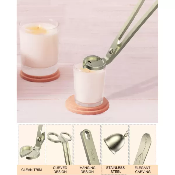 imageRONXS 3 in 1 Candle Wick Trimmer Set Candle Accessory Wick Cutter Candle Snuffer Extinguisher Candle Wick Dipper with Gift Package for Candle Lovers SilverBbronze