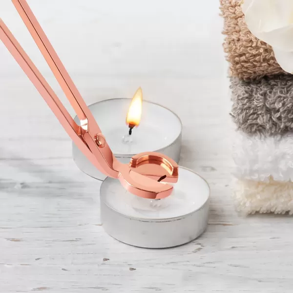 imageRONXS Candle Wick Trimmer 3 in 1 Candle Snuffer Wick Cutter ampamp Candle Wick Dipper Candle Care Kit Candle Accessory Set Ideal Gift for Candle Lover BlackRose Gold