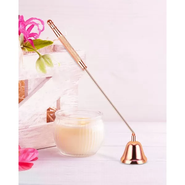 imageRONXS Candle Wick Trimmer 3 in 1 Candle Snuffer Wick Cutter ampamp Candle Wick Dipper Candle Care Kit Candle Accessory Set Ideal Gift for Candle Lover BlackRose Gold