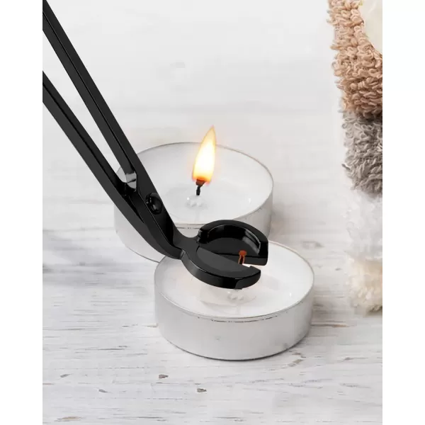 imageRONXS Candle Wick Trimmer 3 in 1 Candle Snuffer Wick Cutter ampamp Candle Wick Dipper Candle Care Kit Candle Accessory Set Ideal Gift for Candle Lover BlackBlack