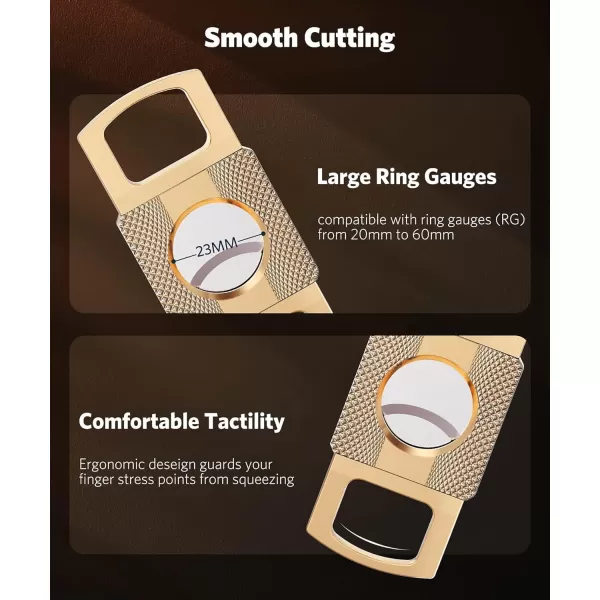 imageRONXS Cigar Lighter and Cutter Set Adjustable Jet Flame Torch Lighter and Cigar Cutter Windproof Cigarette Lighters Great Gift Idea for Fathers Day and Birthday Butane Gas Not Included BlackGold