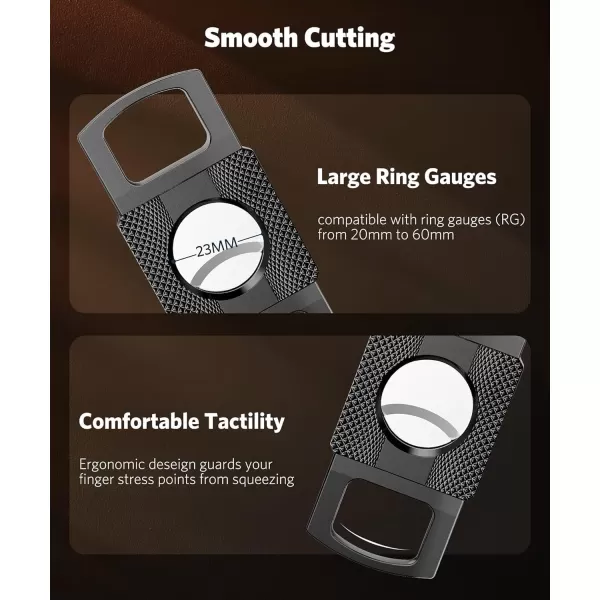 imageRONXS Cigar Lighter and Cutter Set Adjustable Jet Flame Torch Lighter and Cigar Cutter Windproof Cigarette Lighters Great Gift Idea for Fathers Day and Birthday Butane Gas Not Included BlackBlack