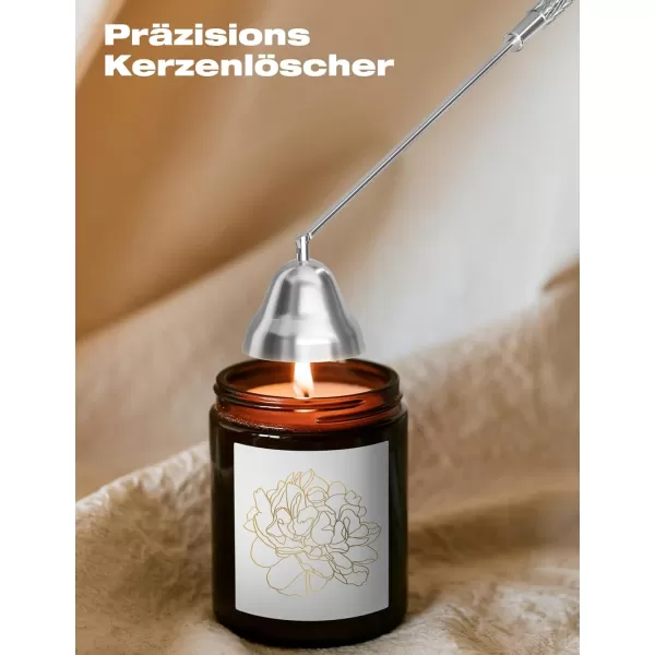 imageRONXS 4 in 1 Candle Accessory Set Candle Wick Trimmer Cutter Candle Electric Lighter Candle Snuffer Extinguisher Wick Dipper with Gift Package for Candle Lovers Gift for Her BlackBsilver
