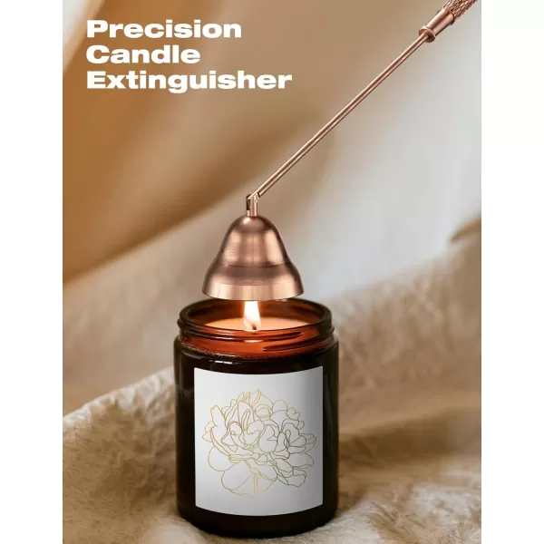 imageRONXS 4 in 1 Candle Accessory Set Candle Wick Trimmer Cutter Candle Electric Lighter Candle Snuffer Extinguisher Wick Dipper with Gift Package for Candle Lovers Gift for Her BlackHcopper With Tray