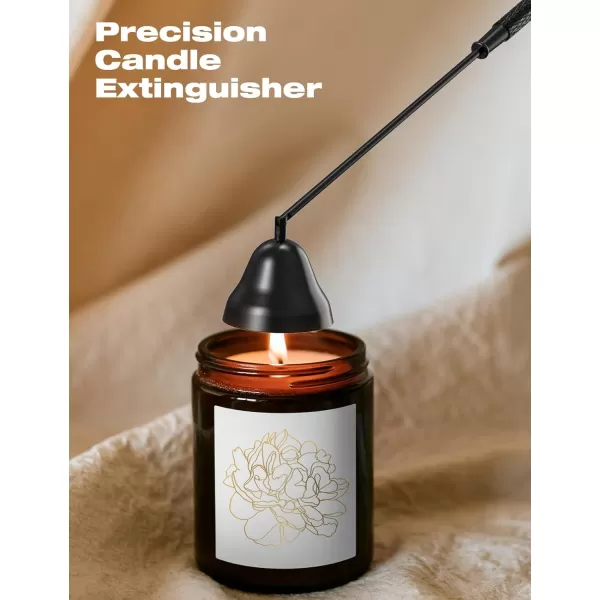 imageRONXS 4 in 1 Candle Accessory Set Candle Wick Trimmer Cutter Candle Electric Lighter Candle Snuffer Extinguisher Wick Dipper with Gift Package for Candle Lovers Gift for Her BlackAblack